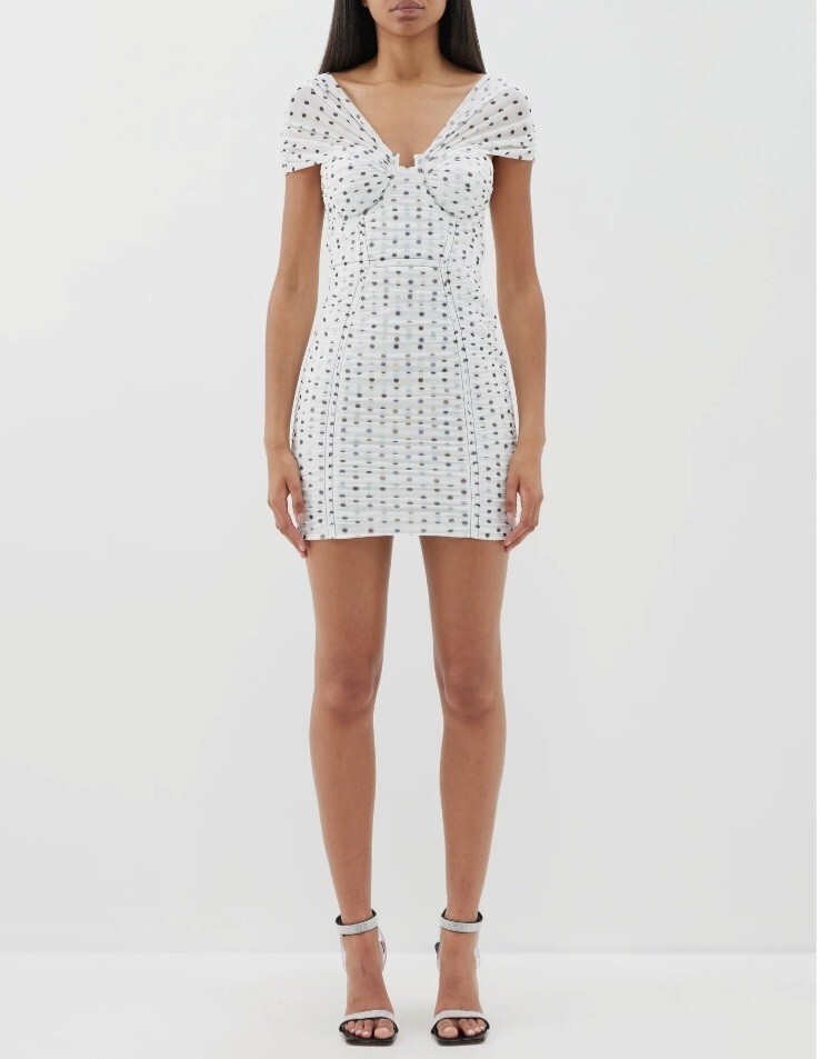 Self Portrait Polka Dot Chiffon Mini Dress US0,2,4,6,8 Available Ask Ur  Size Pls