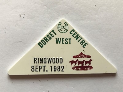 caravan plastic plaque - dorset west centre . ringwood sept 1982