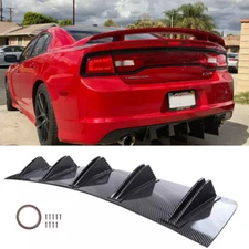 For Dodge Charger RT SRT SXT 10 Fins Rear Diffuser Bumper Lip Spoiler Splitter