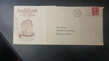 1935 Hotel Hussmann El Paso TX advertising cover to Nashville TN