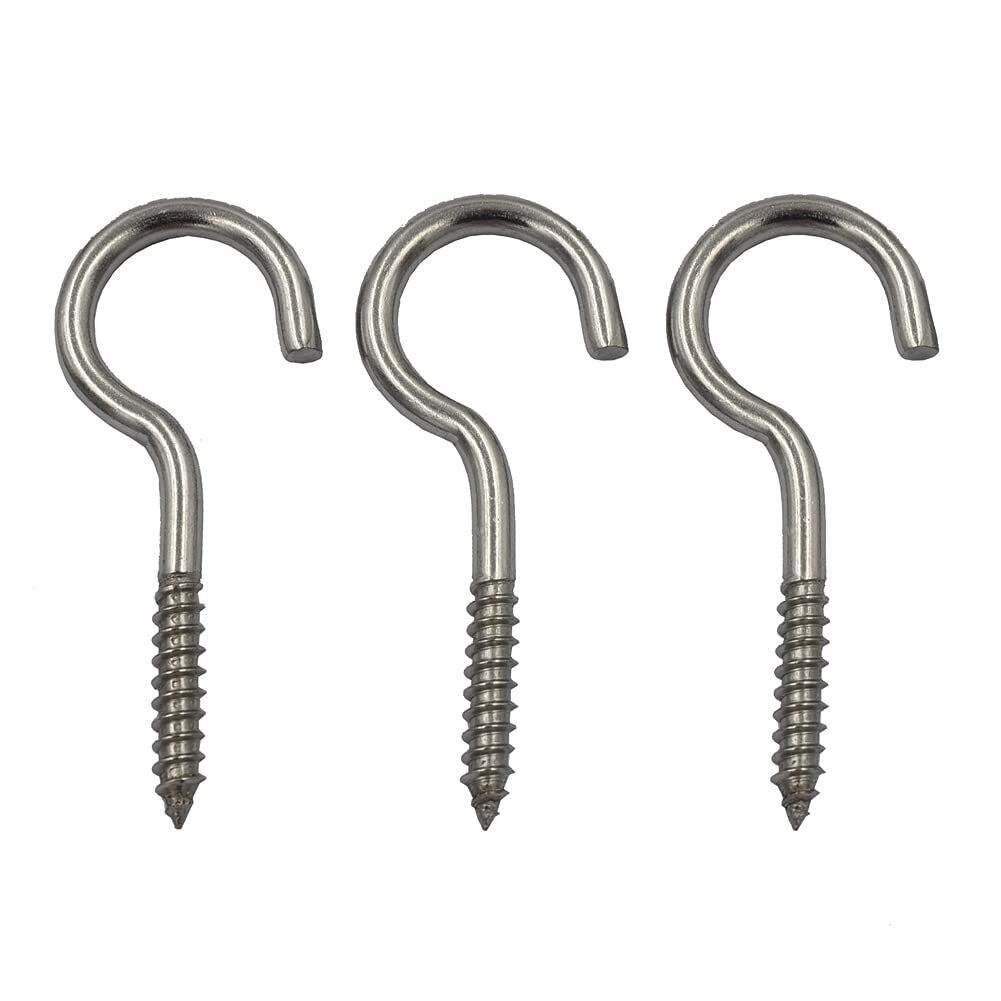 Screw In Hooks ALL SIZES Stainless Steel Marine Boat Garden Shed
