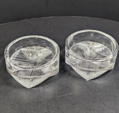 Thomas Glas Vintage Glass Crystal Ashtray Condiment Ramekin Snack Bowl - 2pc Set