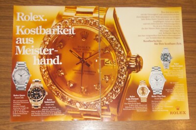 Seltene Werbung vintage ROLEX QUARTZ SUBMARINER DAY-DATE LADY-DATEJUST 1977