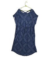 Terra & Sky Plus Criss Cross Dress Woman's Blue All Over Floral Print 1X 2X 3X