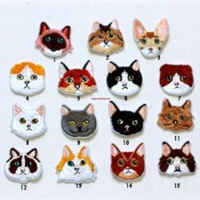 Cute Cat Iron On Patches   Siamese Persian Sphynx Ragdoll shorthair