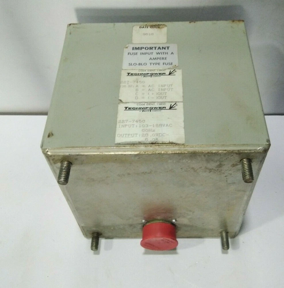 TECHNIPOWER 13850 POWER SUPPLY 227-7450 INPUT 103-128VAC 60HZ OUTPUT  28.0VDC 6.0 | eBay
