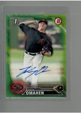JOHN OMAHEN GREEN ROOKIE 29/99 AUTO 2016 BOWMAN BASEBALL