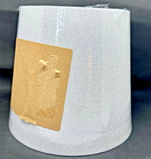 Set of 2 Tapered Drum Shimmering Silvery Blue Lamp Shades