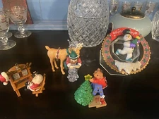 LOT Of 4 ECKERD HOLIDAY CLASSICS  ORNAMENTS VINTAGE 1998 Santa Elf Snowman +