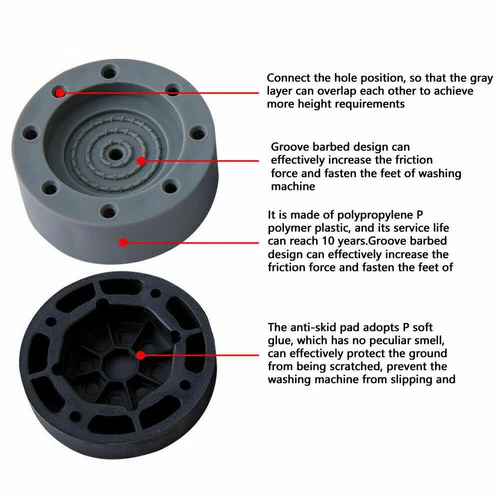 8 STCK. Stoß- und Geräuschunterdrückung Waschmaschine Trockner Anti-Vibration Fußpolster ~ - Bild 5 von 10