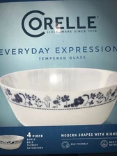 Corelle everyday expressions tempered glass 4 piece bowls 