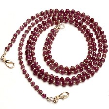 Natural Ruby Gem 4 to 5 mm Size Smooth Rondelle Beads 17.5" Necklace