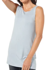 LOGO Layers by Lori Goldstein Rayon Span Crewneck Tank Top Blue Fog