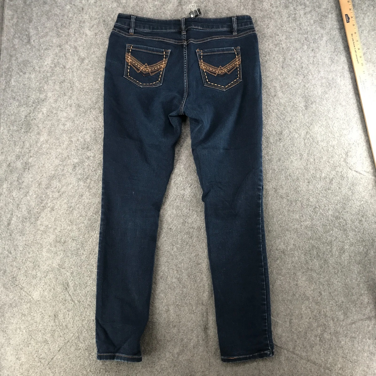 D. Jeans New York Womens Size 12 Embellished Back Pocket Skinny