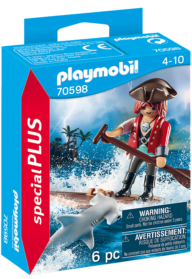 Playmobil ® 70598 Pirate avec radeau et requin marteau Spéciales