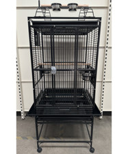 Parrot-Supplies Ohio Play Top Premium Parrot Cage For Medium Sized Parrots Black