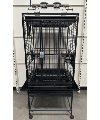Parrot-Supplies Ohio Play Top Premium Papageienkäfig für mittelgroße Papageien schwarz