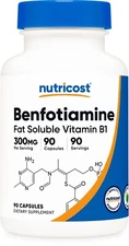 Nutricost Benfotiamine 300mg, 90 Capsules - Gluten Free and Non-GMO