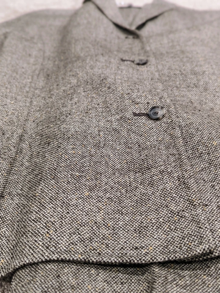 Abrigo de traje marrón Anne Klein, traje de cachemir mezcla de lana, abrigo de traje marrón formal Foto 2 de 4