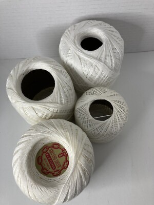 Crochet Cotton / Thread   Assorted Whites   Lot of 4 roll  unbranded