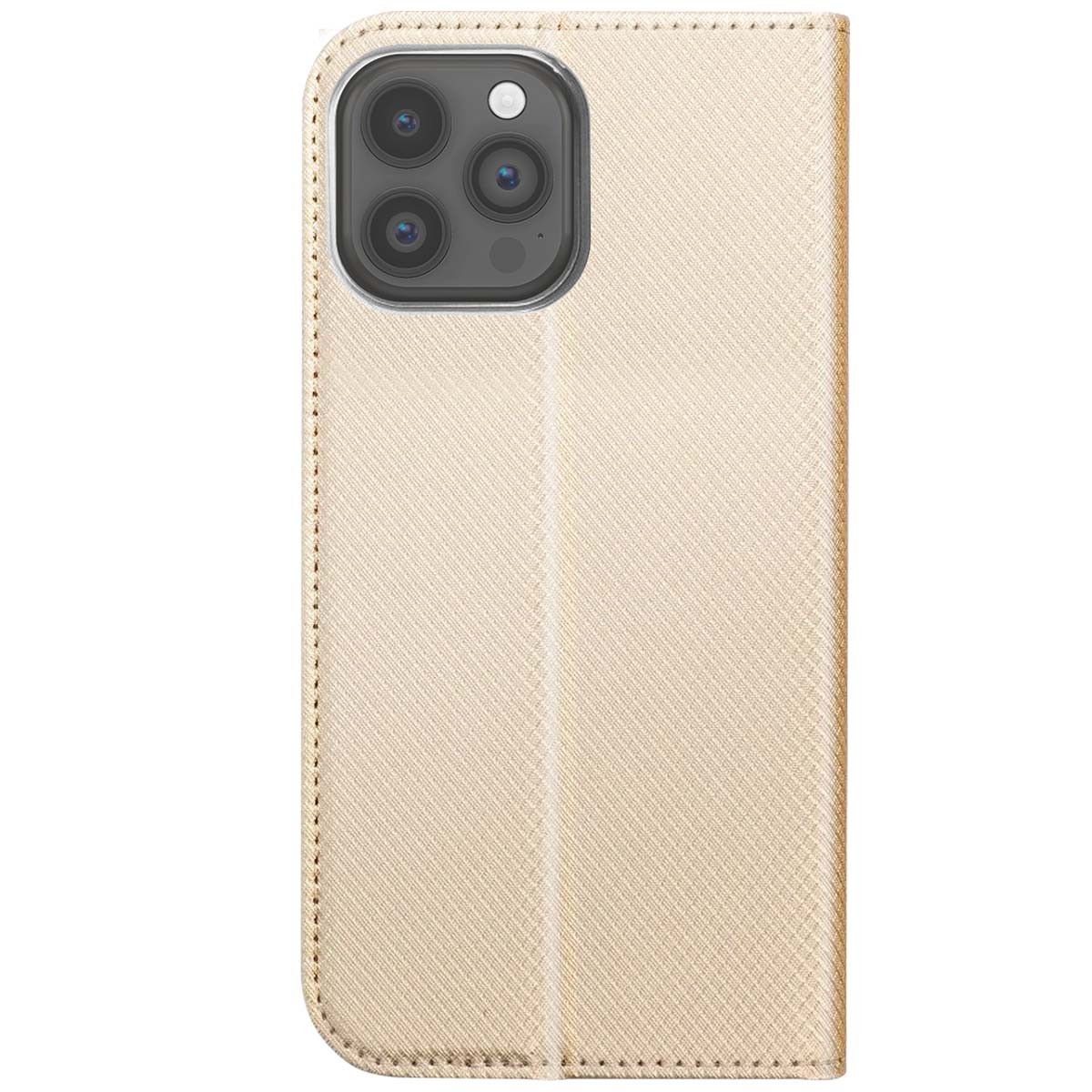 Étui iPhone 15 Pro Jaym Or en Finition Premium avec Clapet Stand - 4
