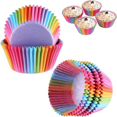 200 Stück Muffinförmchen Papier Cupcake Formen Regenbogen Papier Muffinform Für