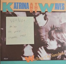 Katrina And The Waves Walking On Sunshine Vinyl Record 7" VG+/VG+ CL354 1985