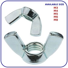 M3 M4 M5 M6 M8 WING NUTS BUTTERFLY FIT SCREWS BOLTS METRIC DIN 315 BZP WINGNUTS