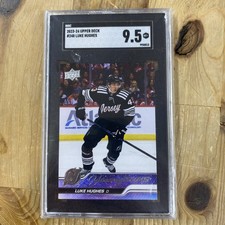 2023 Upper Deck Young Guns Luke Hughes SGC 9.5 Graded Rookie Card. rookie card picture