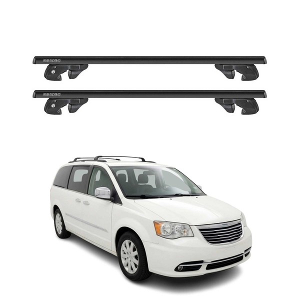DachträGer GrundtäGer FüR Chrysler Grand Voyager 2008-2015 Alu TÜV Schwarz 2Tlg-image