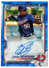 YUNIOR SEVERINO 2021 Bowman Sapphire Autograph #BSPA-YSE Rookie AUTO 1st RC!
