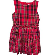 Crewcuts Girls' holiday tartan tank dress Size 7 red blue black