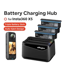 Battery Charging Hub For Insta360 X5 Camera Fast Charger Box Triple Slot Travel