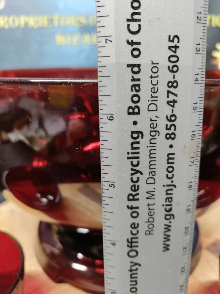 VTG MCM Anchor Hocking Royal Ruby Red Punch Bowl Set 14 Pcs W/Base & 12 Cups EUC - Image 4 of 4