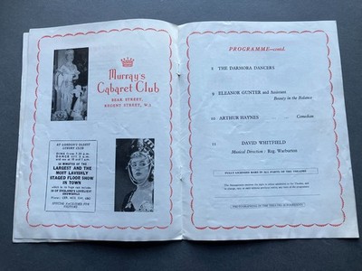 1956 Prince of Wales Variety Theatre Programme David Whitfield Terry Thomas