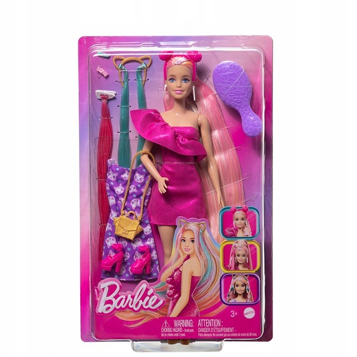 Barbie Totally Hair Puppe mit bunten Haaraccessoires Highlights HAARSPIEL