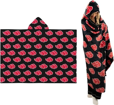 BRANDED Anime Hoodie Blanket Naruto Akatsuki Cloud Wearable Throw Blanket 50x70