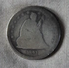 1861-P Seated Liberty Quarter (25 cents) - Civil War Era