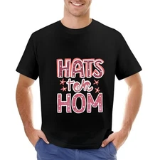 Men's Cotton Short Sleeve T-Shirt - Bold " HATS ON HOM " Design -All-cotton