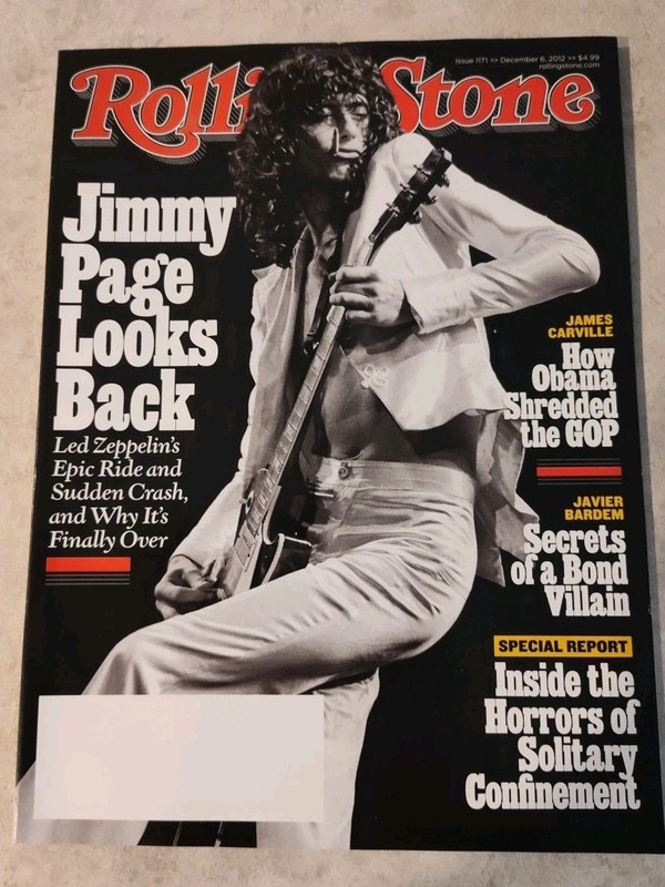 2012 DECEMBER 6 ROLLING STONE MAGAZINE JIMMY PAGE FRONT COVER - E 1719, NM COND.