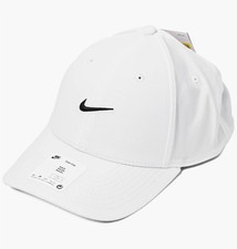 Nike Dri Fit Rise Club White Black Swoosh Cap Hat Unisex One Size FV5563 100