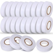 White 20 Rolls Electrical Tape 3/4 Inch Waterproof Vinyl Electrical Insulatin...