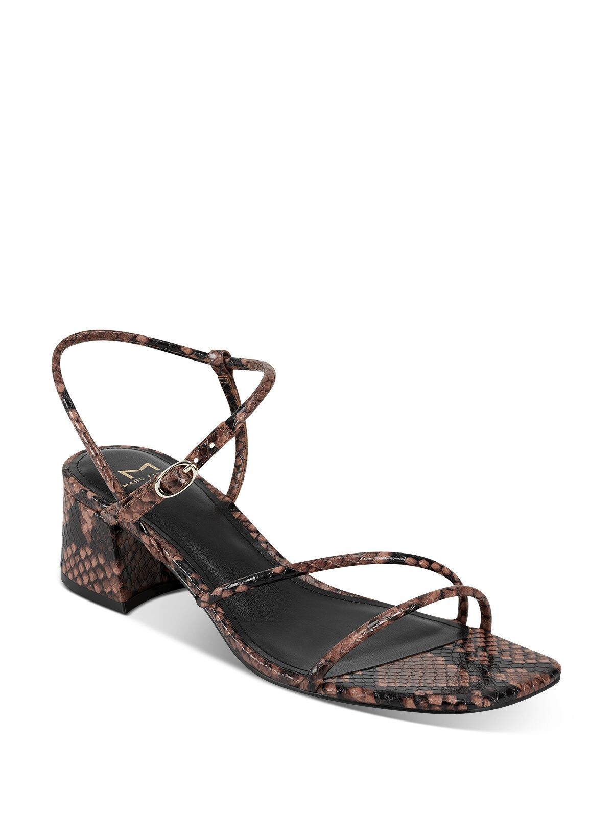 MARC FISHER Womens Brown Snakeskin Jiny 2 Leather Slingback Sandal 6.5 M