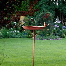 Garden Bird Bath Bird Feeder Decorative Iron Stand Heavy Duty Birdbath Stake for