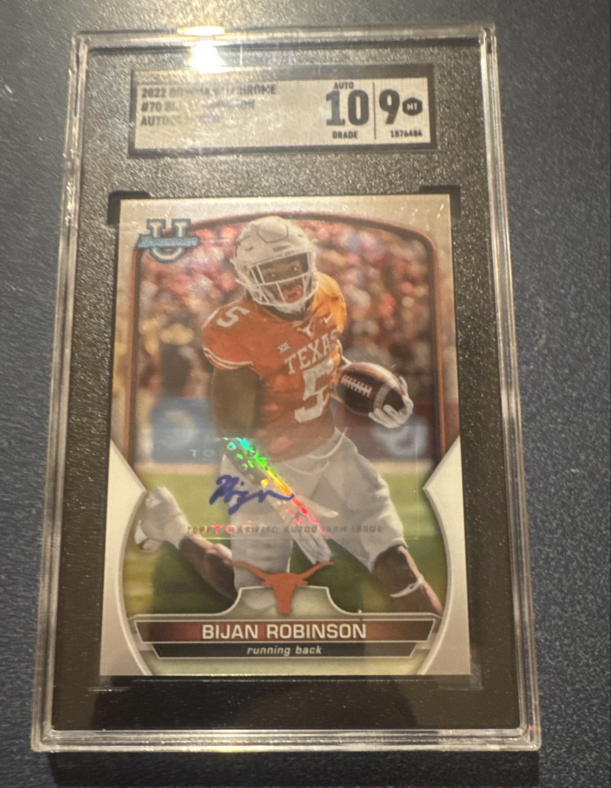 2022 Bijan Robinson Bowman U 1st Chrome Prospect  Auto Autograph SGC9 10 Falcons