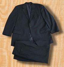 Brooks Brothers Mens Suit 45R 40W Gray Pinstripe Made in the USA Trad! Vintage