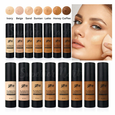 Safran Flawless flüssige Gesichts-Foundation Make-up leuchtendes Satin-Finish 35 ml