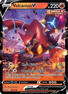 Pokemon Chilling Reign Ultra Rare Volcanion V 025/198 - Near Mint (NM)