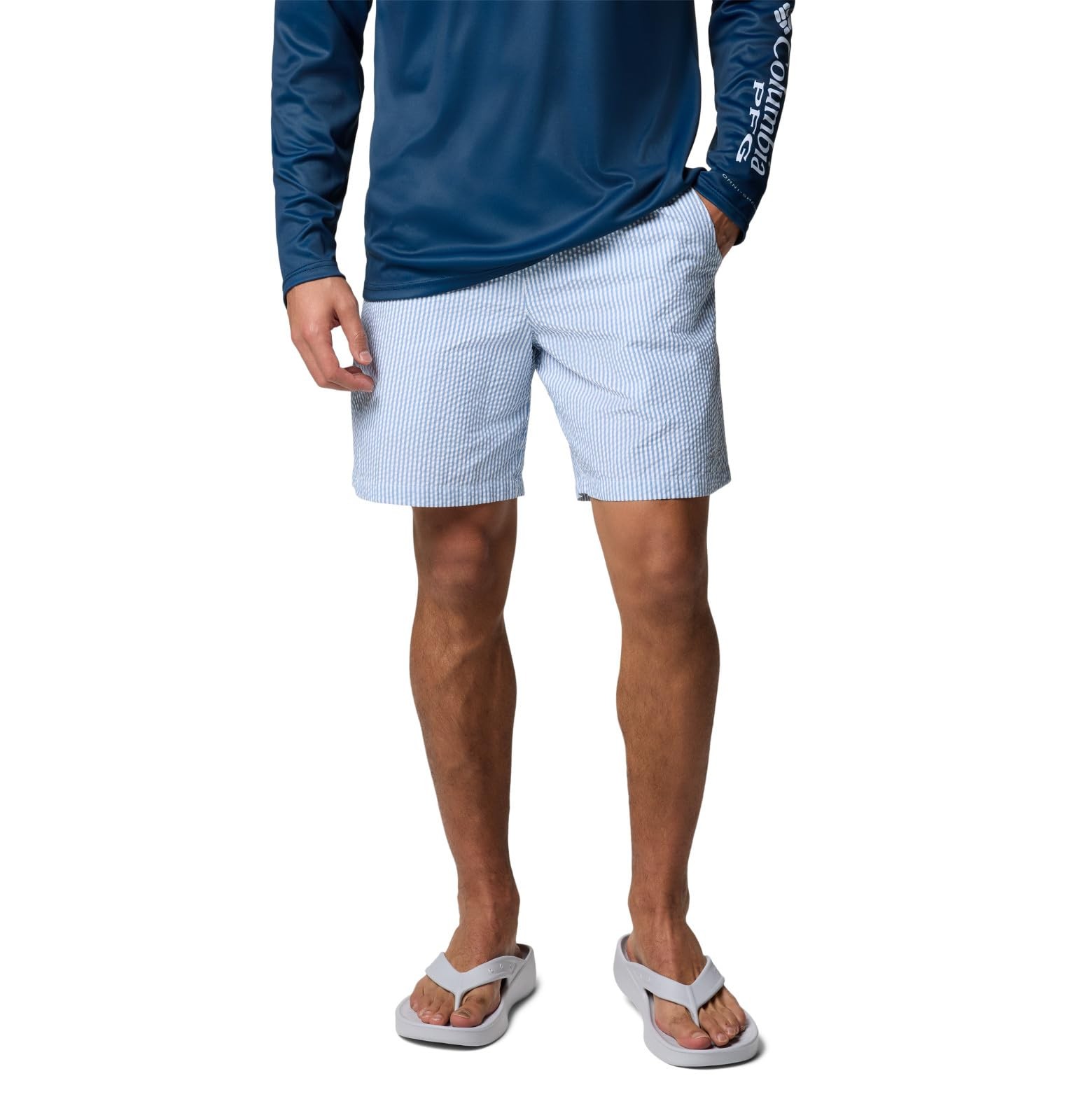 Columbia PFG Super Backcast II Water Shorts - Dark Pool Seersucker - M - 6 1990₽