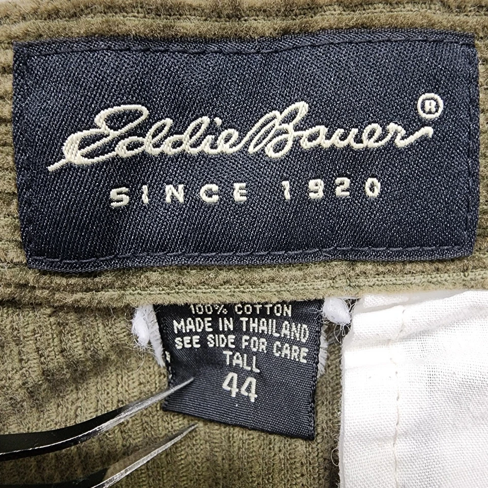Eddie Bauer Pants Mens 44 TALL Green Corduroy Relaxed Soft Preppy Academia - Image 3 of 4